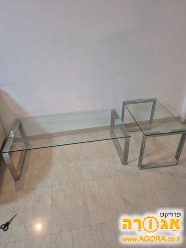 2 שולחנות זכוכית לסלון