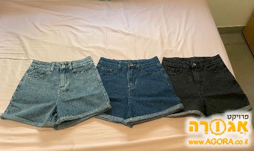 מכנסי גי'נס קצרות לנערות מידה 16