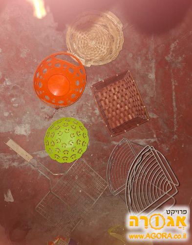 מעמד מתכת, רשת מתכת, סלסלות עץ ופלסטיק