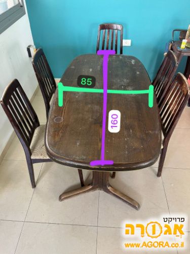 שולחן אוכל נפתח + 6 כיסאות