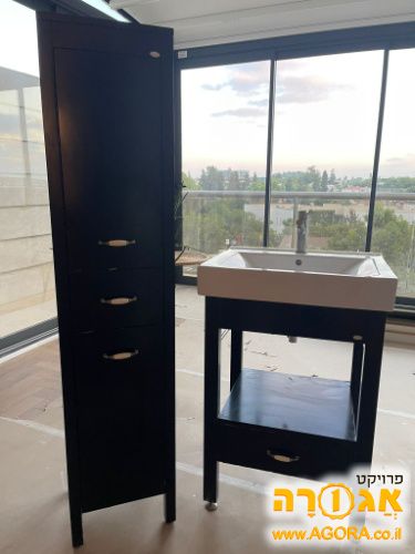 ארון כיור+ארונית מדפים+ראי