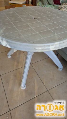 שולחן כתר פלסטיק עגול אפור