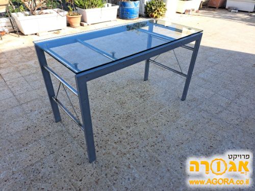 שולחן כתיבה איכותי מתכת וזכוכית