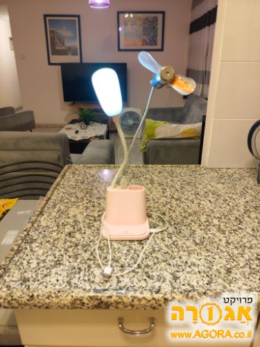 מנורת לילה + מאוורר USB