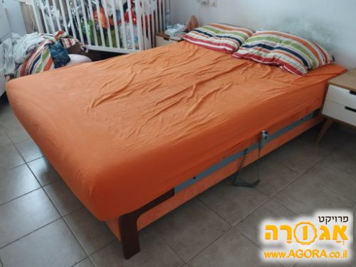מיטה זוגית+ארגז מצעים תחתון+משענת חשמלית