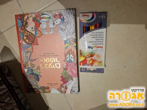 ספר צביעה ועפרונות צבעוניים