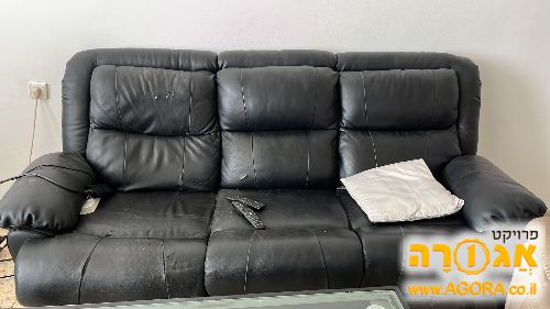 ספת סלון דמוי עור, 3+2 עם שני ריקליינרים