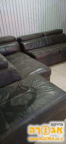 שתי ספות עור + הדום