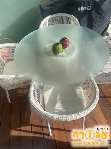 סט שולחן ו 4 כסאות למרפסת/חצר