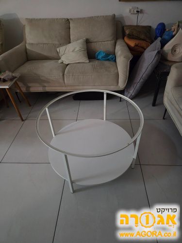 שולחן קפה עגול זכוכית