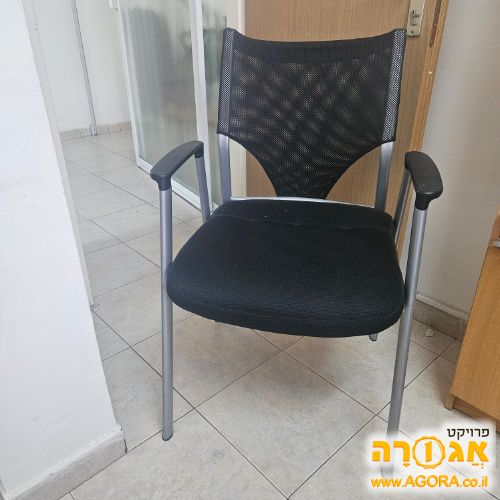 6 כסאות גב רשת שחור