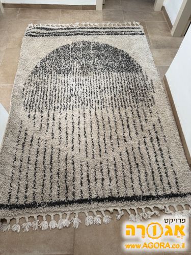 שטיח שאגי מרקש קרם ושחור