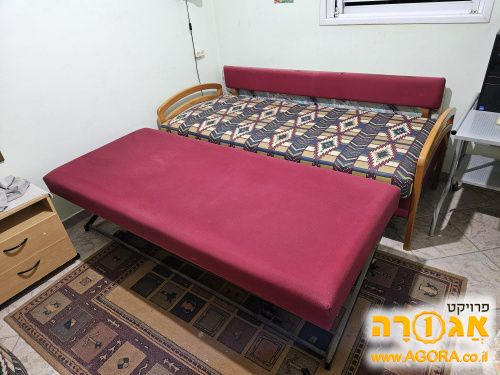 מיטת נוער מעץ מלא נפתחת +ארגז 1.90 82 מ