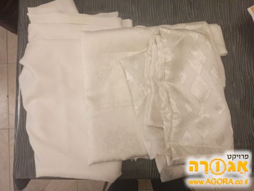 3 מפות לבנות פוליאסטר גדלים שונים