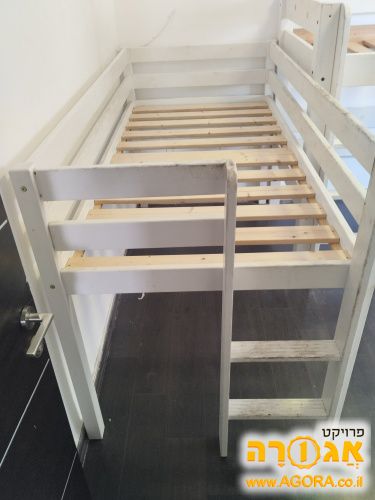 מיטת גלריה מעץ גובה 1.15