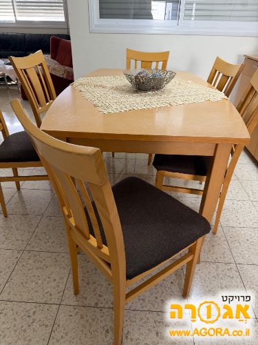 שולחן פינת אוכל + 6 כסאות