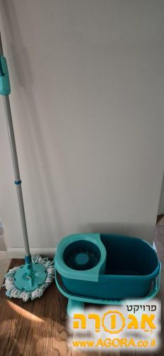 דלי ספין עם סמרטוט רצפה ומקל