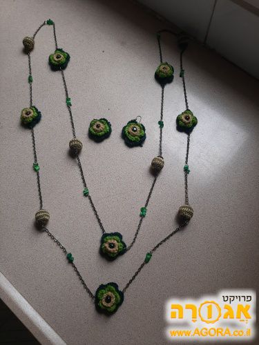 שרשרת ועגילים עבודת יד