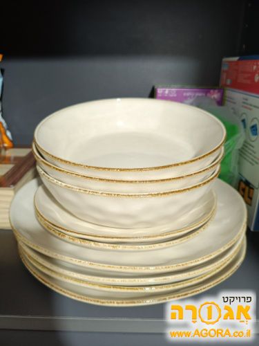 סט צלחות חרסינה בשריות