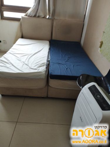 זוג מיטות חדר שינה ללא מזרן