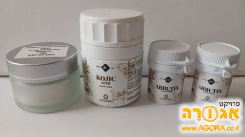 חומצה קוג'ית, היאלורונית ואלפה ארבוטין