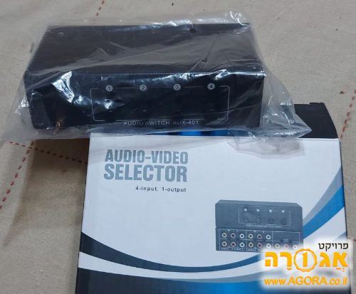 בורר וידאו אודיאו 4 כניסות יציאה אחת rca