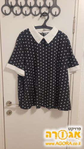 חולצת נשים שחור לבן תתאים למידה L - XL