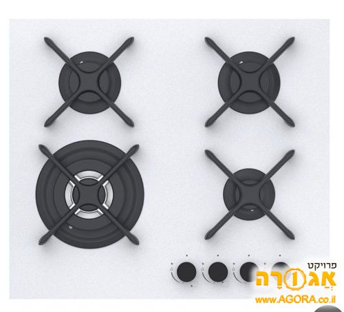 כיריים גז זכוכית חלבית 4 להבות