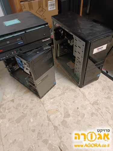 3 מארזי מחשב (Lenovo, Dell, Ivory) + ספק