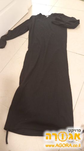 שמלה מבד ריב שחורה מידה S