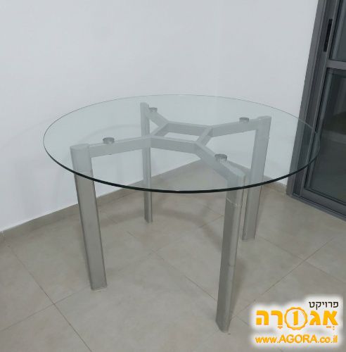 שולחן זכוכית עגול