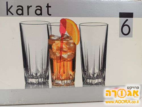 סט 6 כוסות זכוכית גבוהות