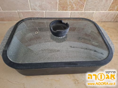סיר בישול/צליה מלבני עם מכסה