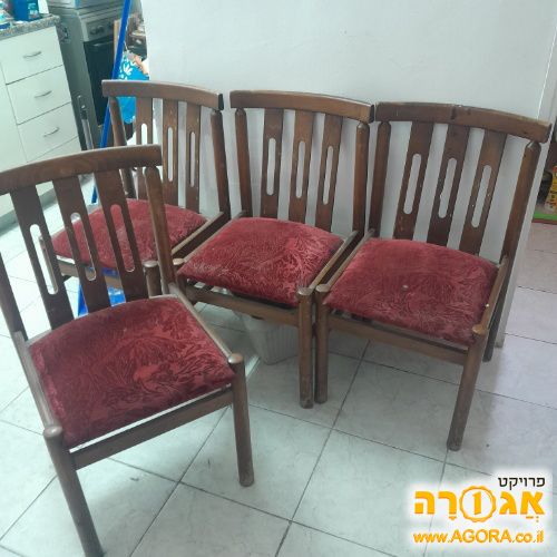 4 כסאות עץ וינטג
