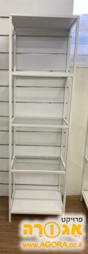כוננית מדפי זכוכית ומתכת איקאה