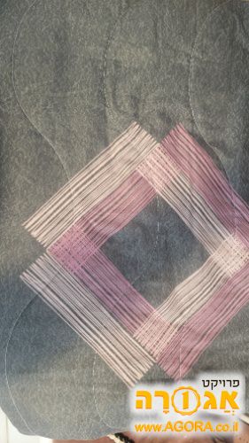 שמיכה קיצית זוגית אפור ורוד