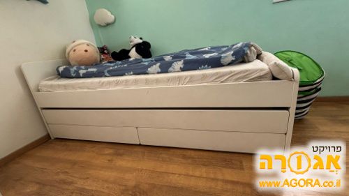 מיטת נוער עם ארגז מצעים ומיטת חבר