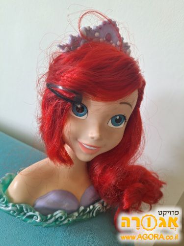 ראש בובה עם שיער לתסרוקות ותספורות, כחדש