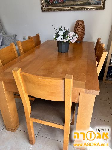פינת אוכל נפתחת + 6 כסאות