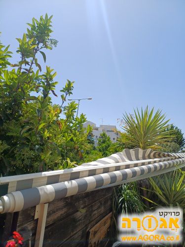 פרגולת אלומינים בד ברוחב 4 מטר ועומק 3.5