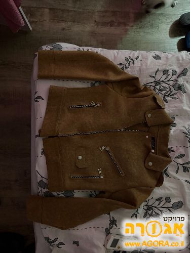 ז'קט אופנוענים לאישה דמוי זמש לארג' HOOK