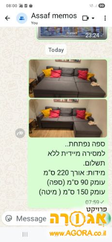ספה שנפתחת למיטה