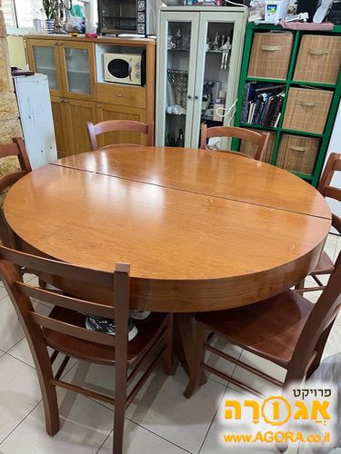 שולחן עגול 130ס"מ נפתח לעד 3,00 מטר בערך