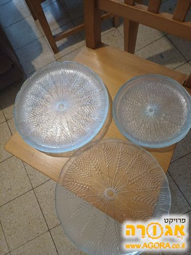 סט צלחות אוכל מזכוכית