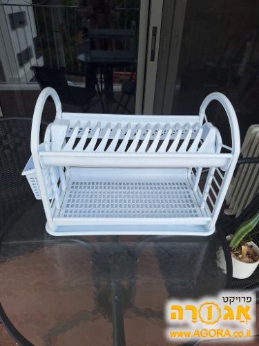 מייבש כלים מפלסטיק שתי קומות כמו חדש