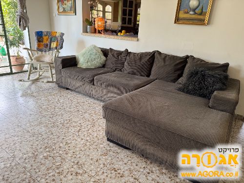 ספת רביצה ריפוד קורדרוי ירקרק+שלזונג