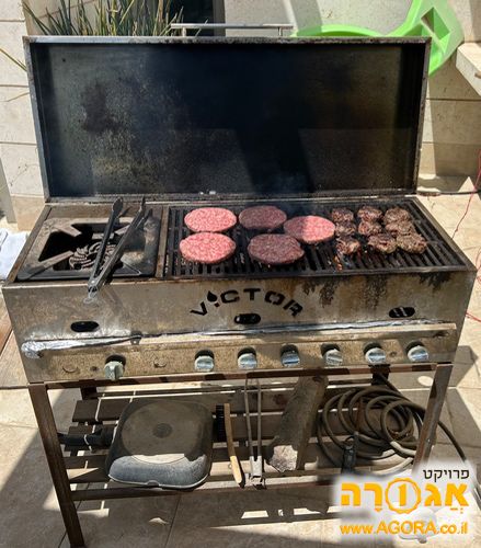 מנגל גז 6 להבות + להבת ווק