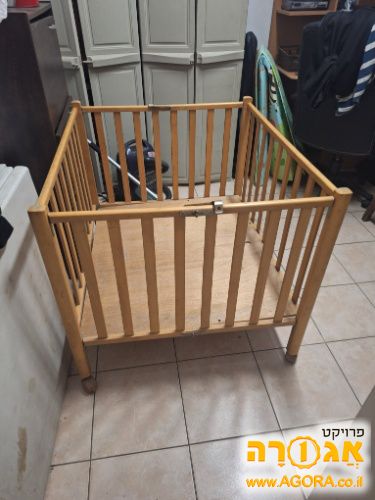 לול לתינוק מעץ ללא מזרון