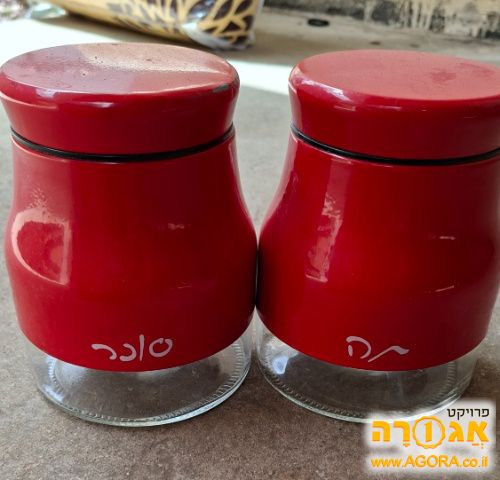 2 צנצנות לסוכר/ תה מזכוכית