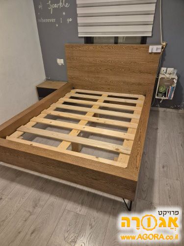 מיטה זוגית ללא ארגז מצעים כולל מזרן 140×